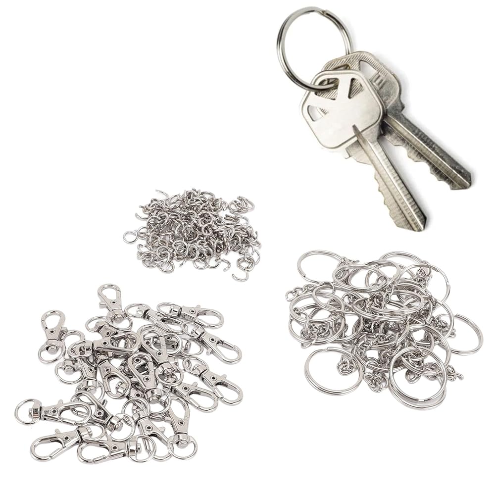 Amazon.com: Keyring Set Zinc Alloy Glossy Silver Key Chain